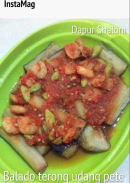Balado terong campur udang dan pete