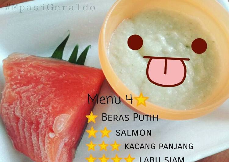 resep makanan Mpasi 4 bintang Bubur Salmon (6m+)