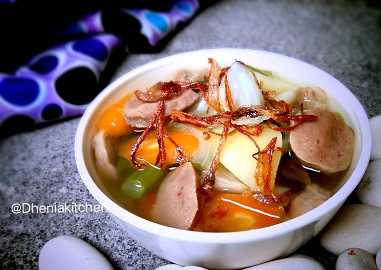 resep makanan Sayur soup bakso