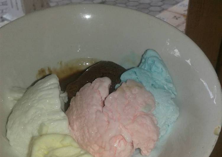 resep Es krim warna warni homemade