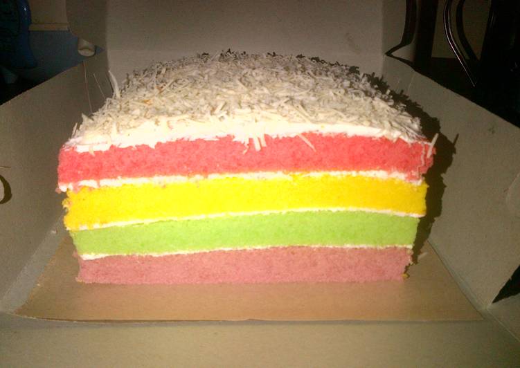 gambar untuk cara membuat Rainbow Cake murah meriah