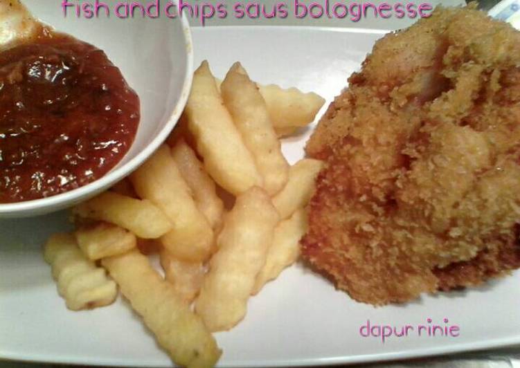 gambar untuk resep makanan Fish and chips saus bolognesse (dori katsu)