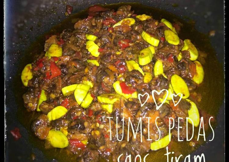 resep Tumis pedas saos tiram kerang+pete