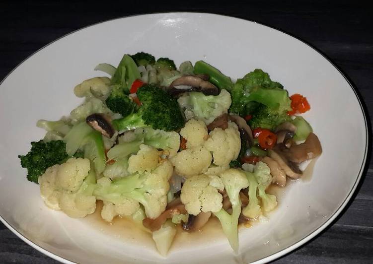 resep makanan Cah brokoli dan kembang kol diet gm dinner day 2