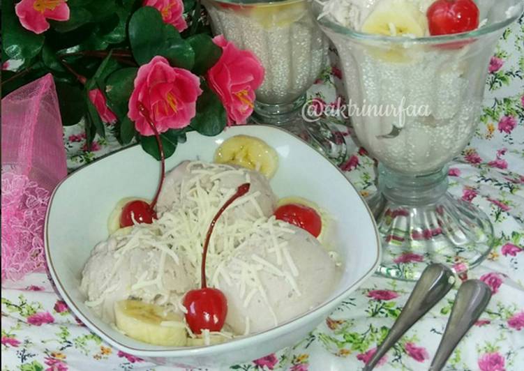 resep makanan ICE CREAM HOME MADE (supijake-susu pisang jagung keju)