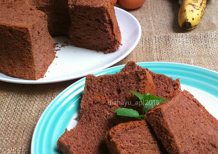 gambar untuk cara membuat Chocolate banana chiffon cake #PR_AnekaChiffon