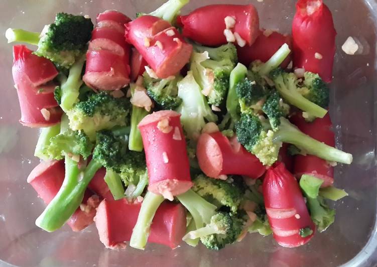 resep lengkap untuk Tumis brocoli sosis