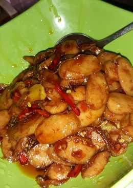 Tumis sosis sambal trasi asam manis