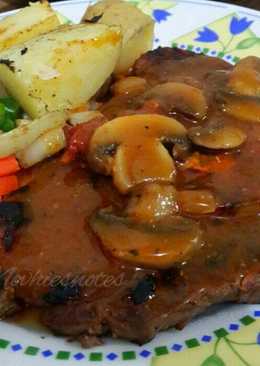 Beef Steak with Mushroom Sauce