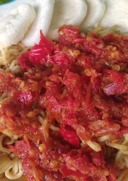 Indomie goreng pedas sambel goreng