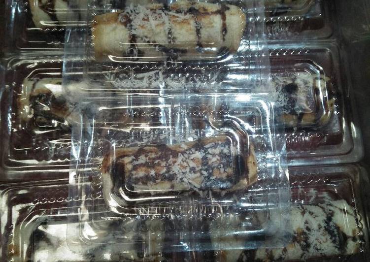 gambar untuk cara membuat Roti gulung bakar pisang keju coklat