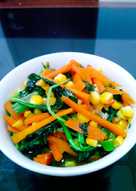 Tumis bayam jagung wortel