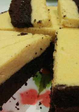 Cheese cake lapis brownie coklat