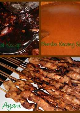 Sate Ayam Bumbu Singkong dengan Sambal Kecap