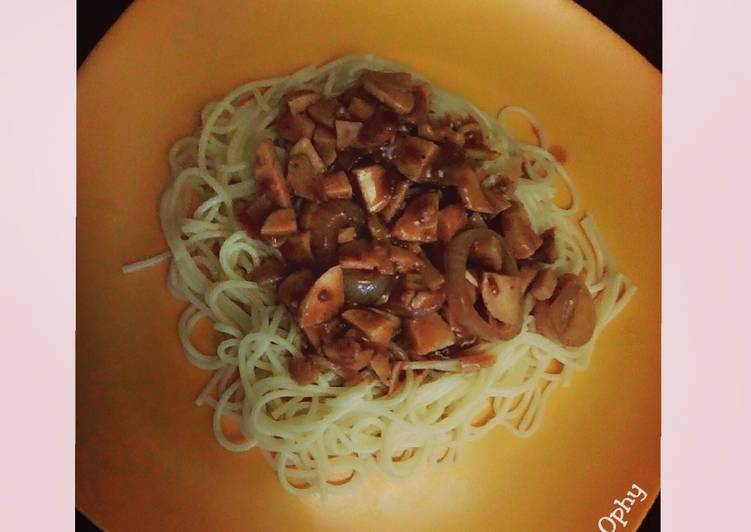 resep masakan Spagetti Saus Fish Ball Pedas