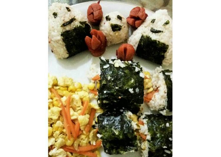 bahan dan cara membuat Onigiri dan kimbab ala indonesian style