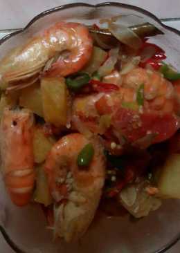 Tumis udang+kentang simple