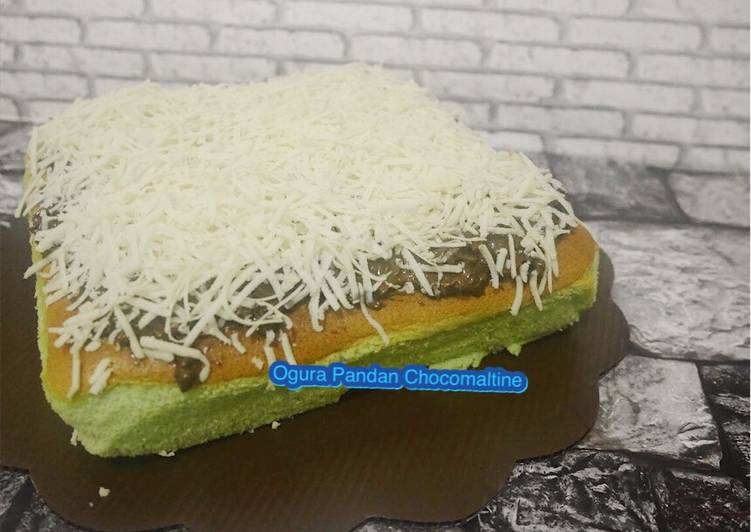 resep Ogura Pandan Chocomaltine Cheese