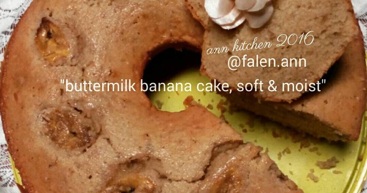 Resep Buttermilk banana cake lumer di mulut