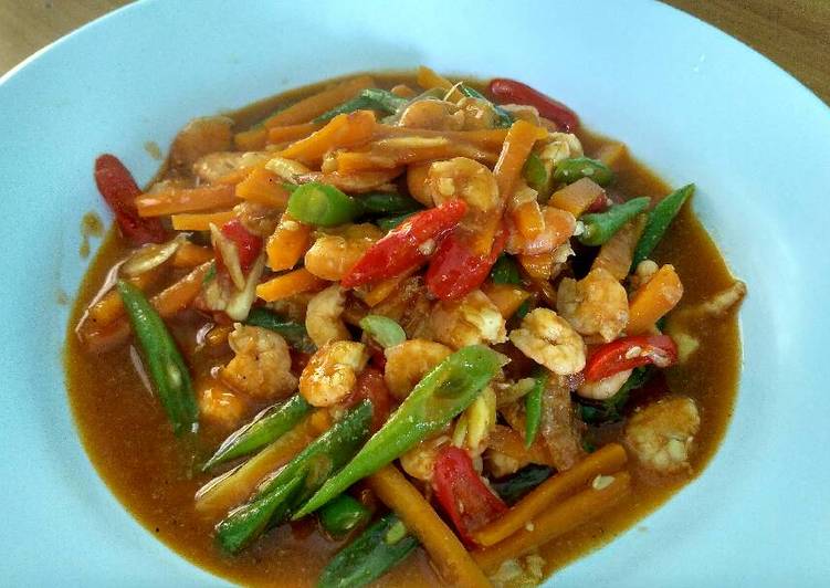 resep masakan Udang sayur asam manis pedas