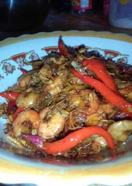 Udang goreng pedas gurih