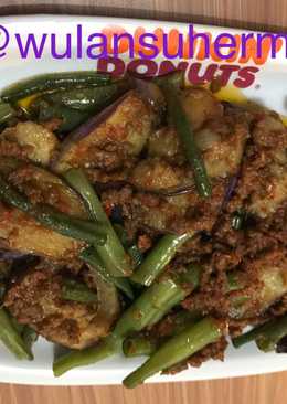 Tumis daging kacang panjang mix terong