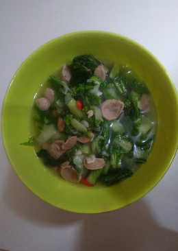 Sayur sawi bakso sederhana