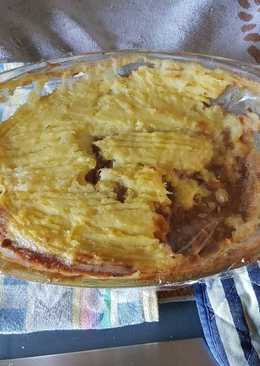 Bake mashpotato/kentang tumbuk dengan lapisan daging cincang