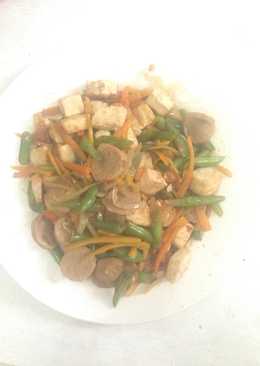 Tumis buncis wortel bakso teriyaki