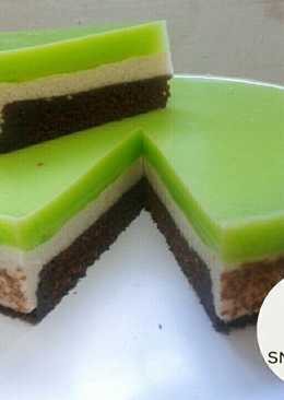 Brownies Lapis Puding Busa Hijau Lumut