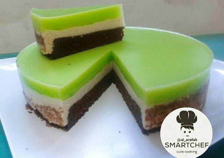 gambar untuk resep makanan Brownies Lapis Puding Busa Hijau Lumut