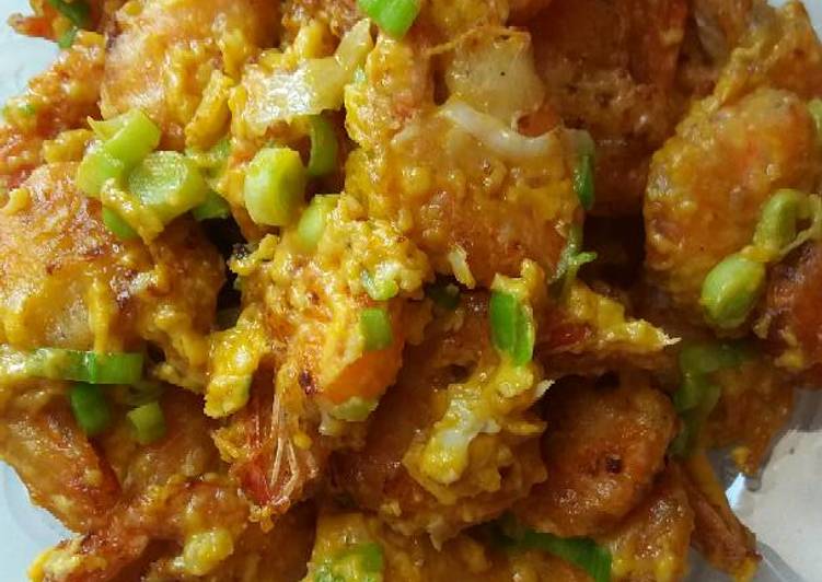 gambar untuk resep makanan Udang saos telur asin