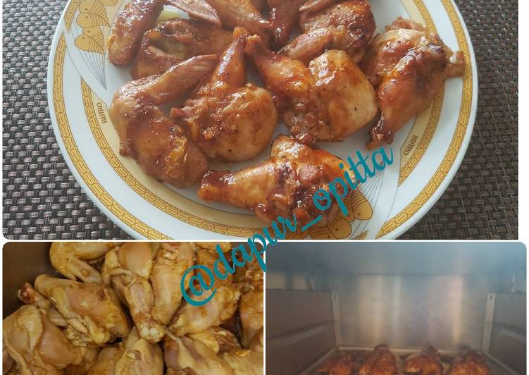 bahan dan cara membuat Bbq Chicken Wing Black Paper