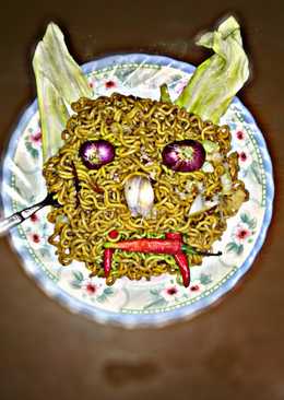 Mie teriyaki extra hot (teriyaki iblis)