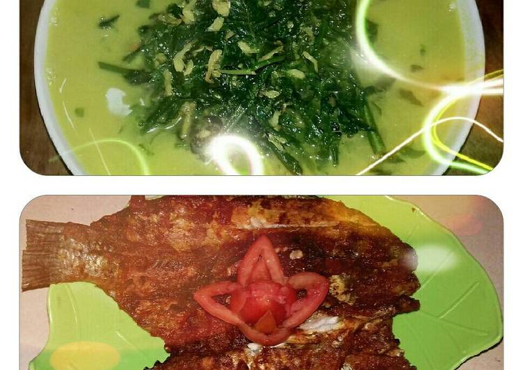 Resep Gulai pakis vs nila  panggang  selimut bumbu padang 