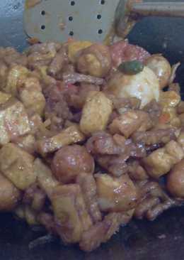 Oseng oseng 3T (tahu,tempe,telur)saus tabasco