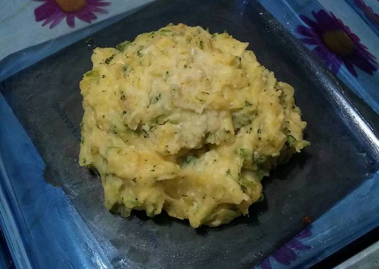 cara membuat Mashed Potato with Brocolli