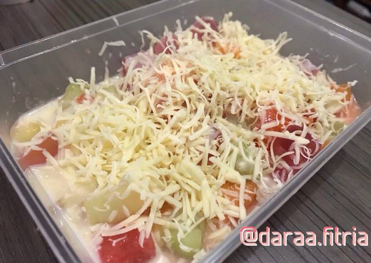 resep Salad buah saus vla