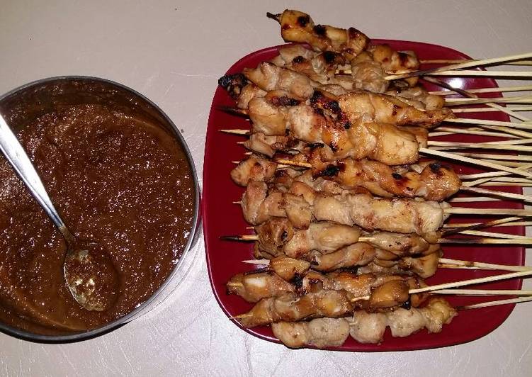 Resep Sate Ayam Bumbu Kacang + bumbu kecap (Masakan Rumahan) oleh Mutia