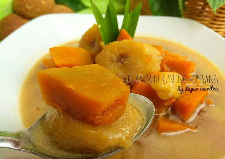 Resep Kolak Labu Kuning + Pisang Simple Endeussss