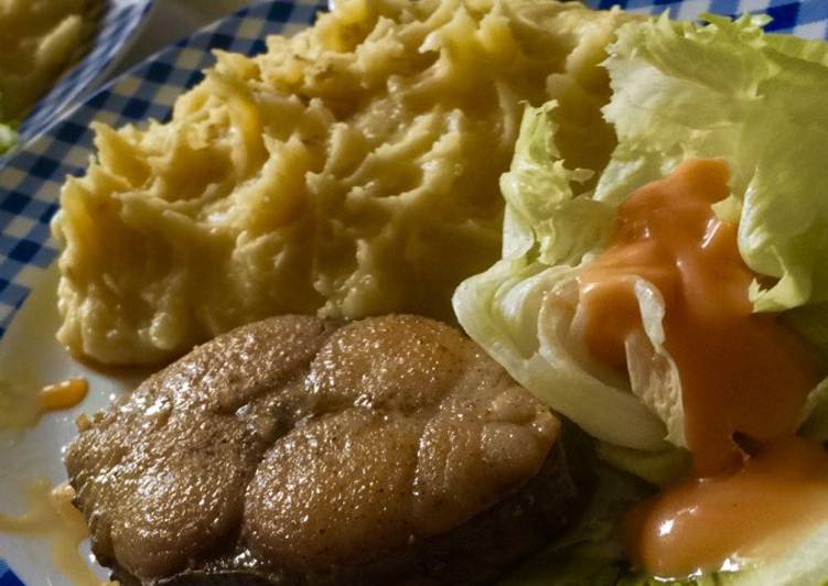 gambar untuk resep Tenggiri Steak Saus Madu with Mashed Potato