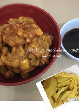 Nangka goreng (bakwan nangka) cocol kuah gula