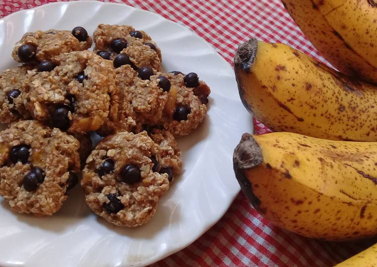 gambar untuk cara membuat Banana Oat Chocochips Cheewy Cookies (3bahansaja)