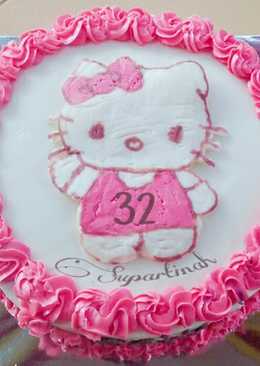 Kue Ulang Tahun Hello Kitty #tips melicinkan kue butter cream