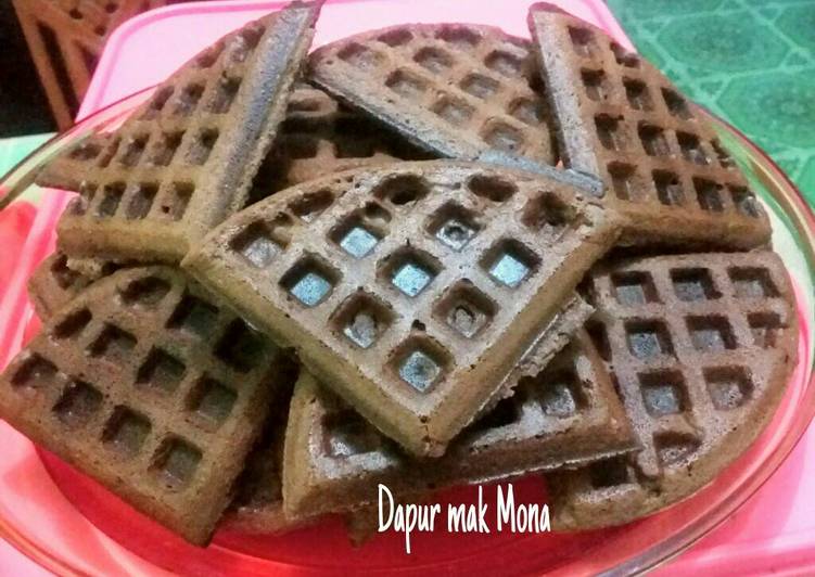 bahan dan cara membuat Waffle kresh! coklat energen