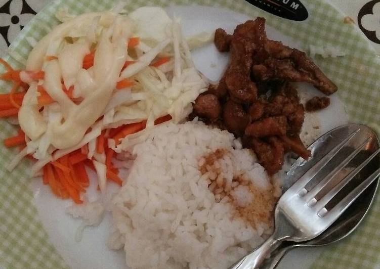 cara membuat Ayam Teriyaki + Salad ala hokben