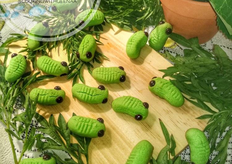 bahan dan cara membuat Kue Ulat Bulu / Caterpillar Cookies