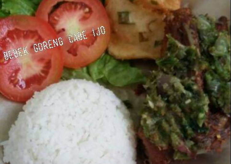 resep lengkap untuk Bebek goreng cabe ijo