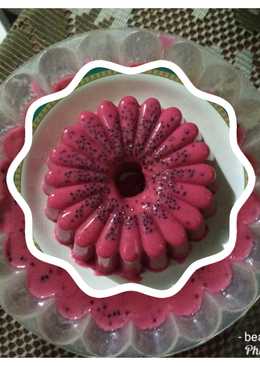 Puding susu buah naga merah