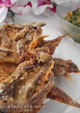 Ikan teri basah goreng tepung renyah dan gurih